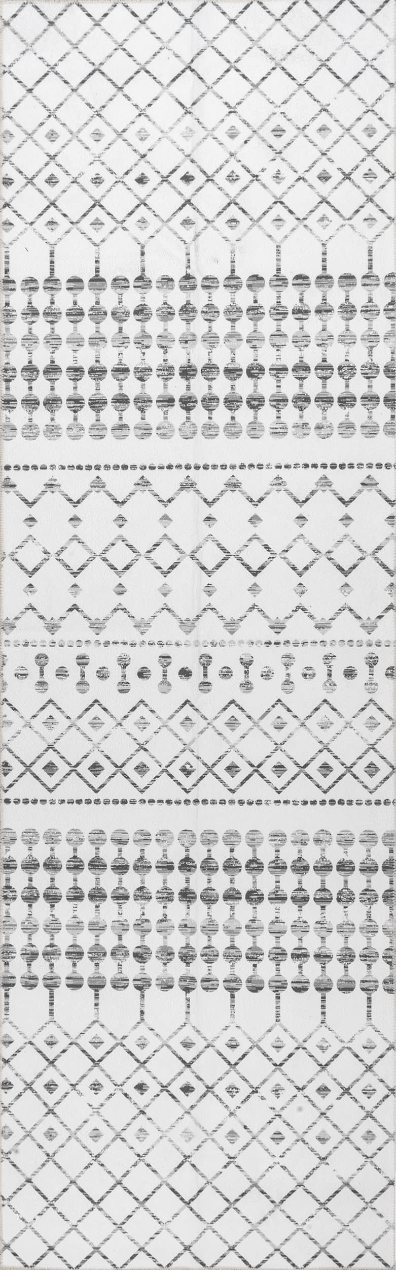 Moroccan Trellis Washable Rug | Grey
