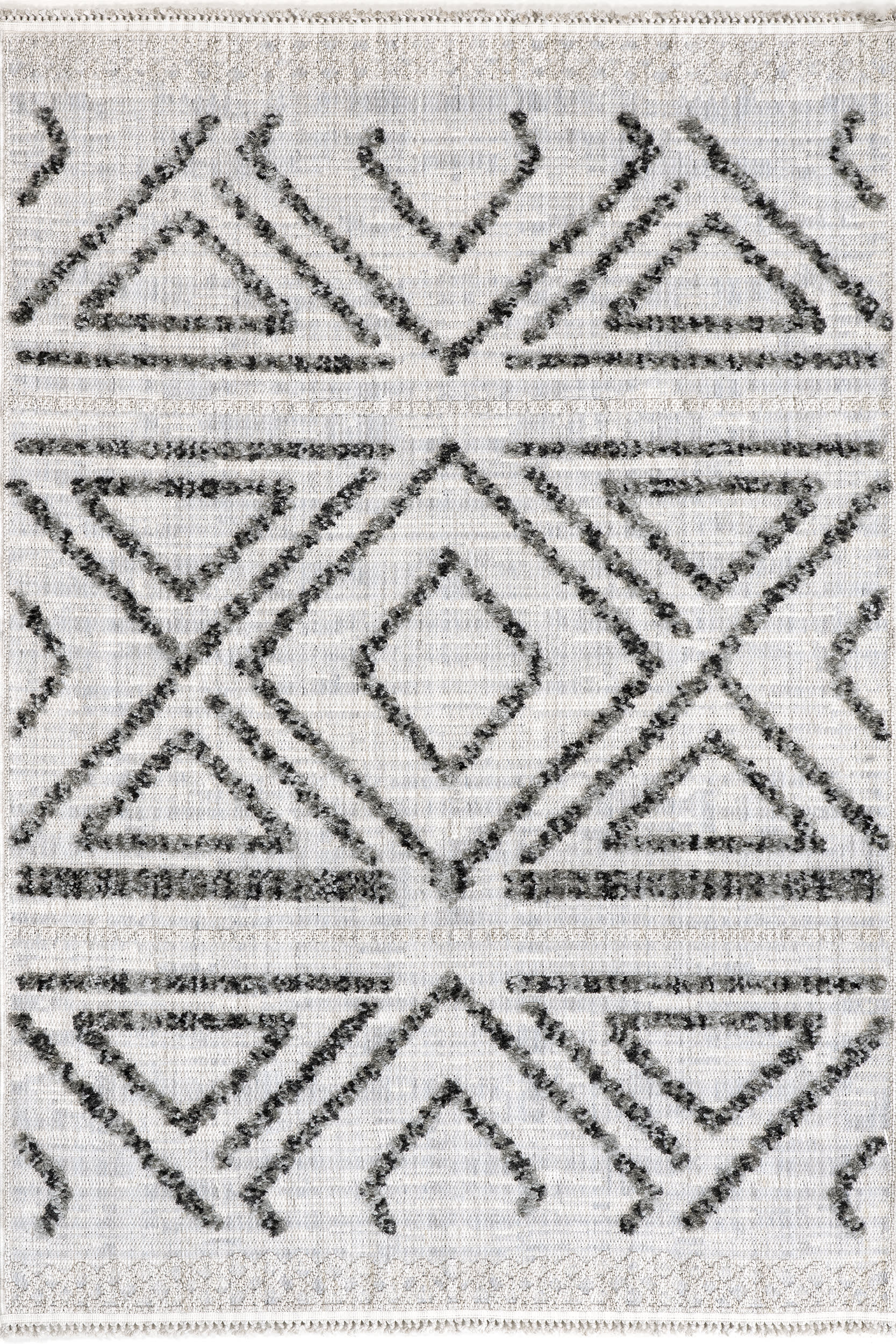 Kalinda Raised Diamond Rug | Light Grey