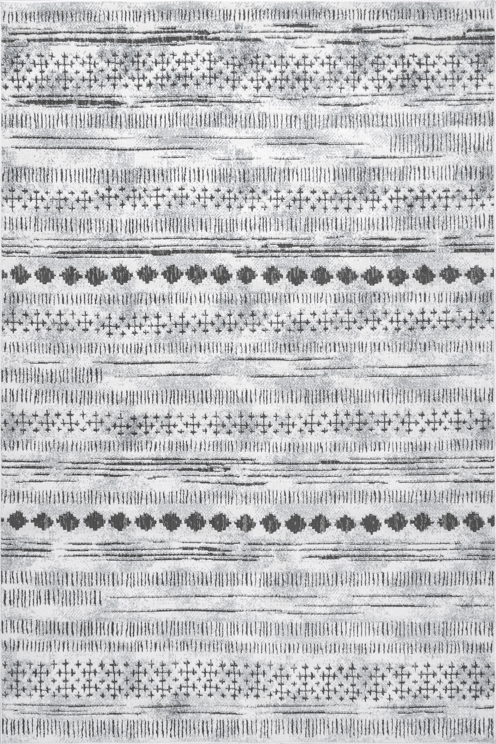 Isla Morse Banded Rug | Grey