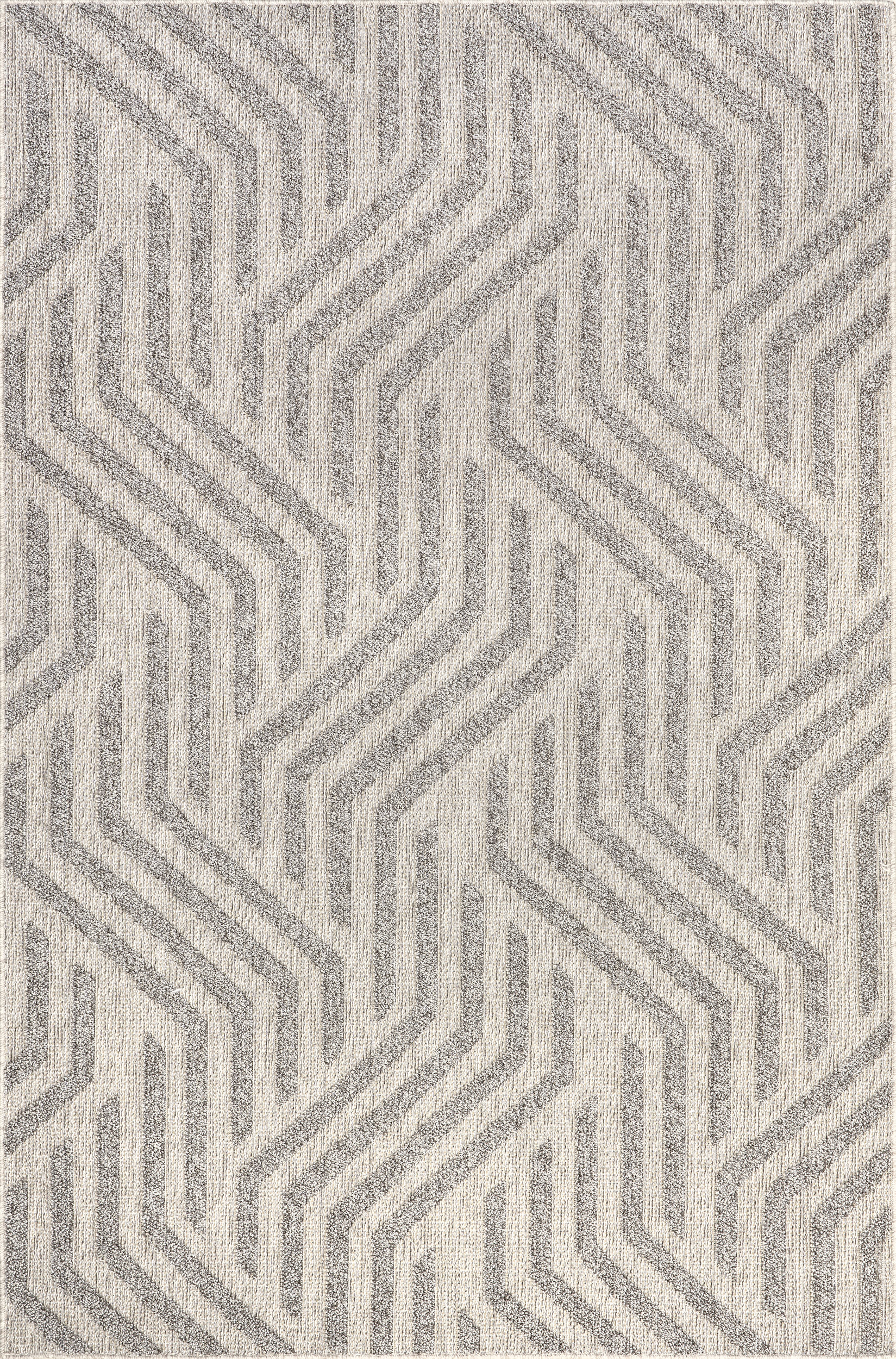 Livia Lined Zig Zag Indoor/Outdoor Rug | Beige