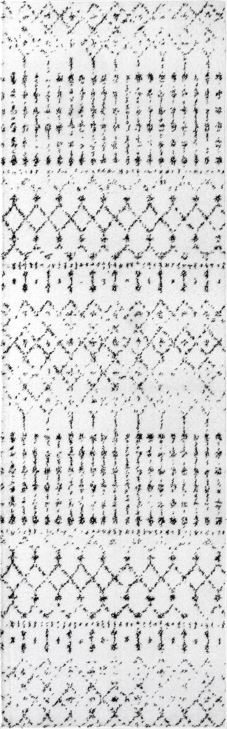 Moroccan Trellis Rug | White and Black
