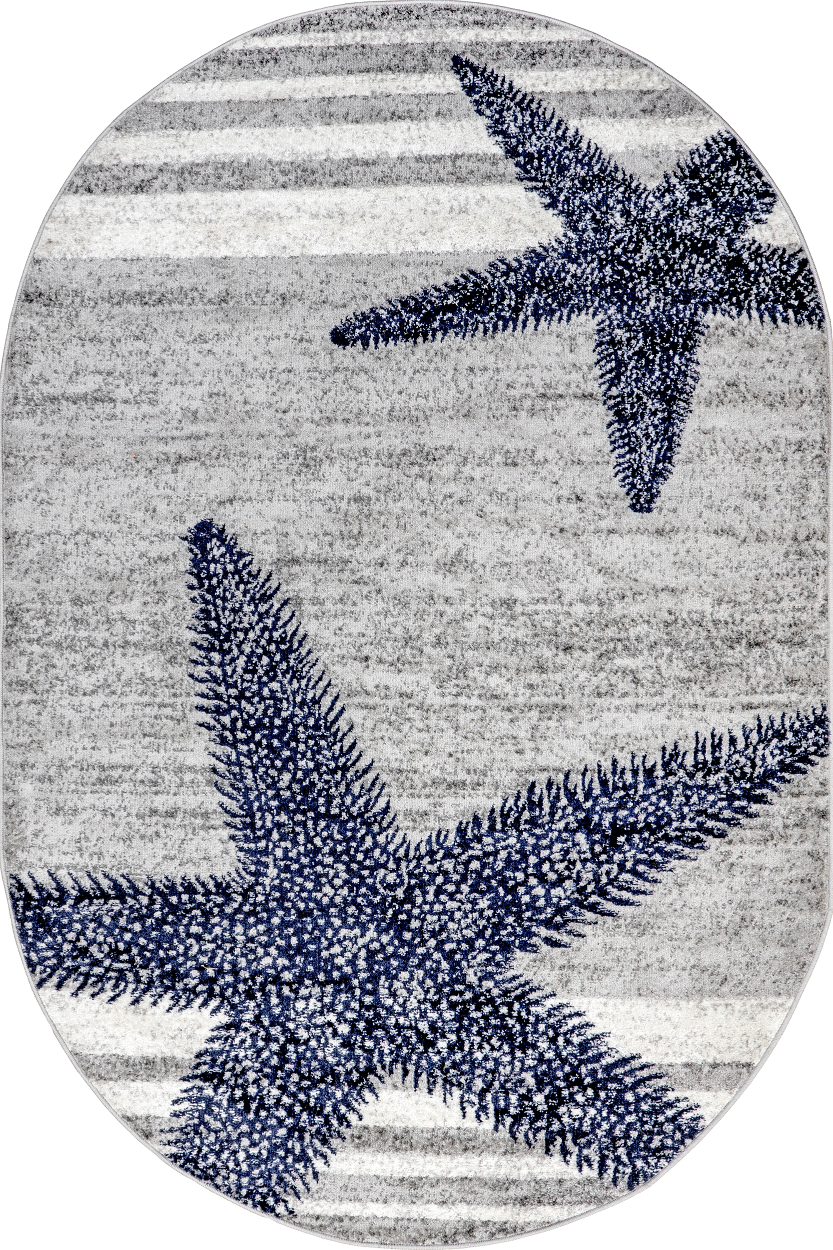 Iliana Striped Starfish Rug | Grey