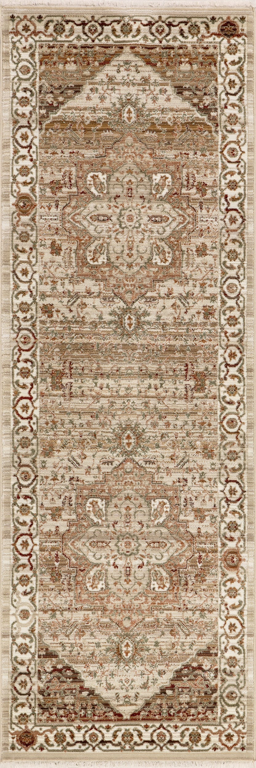 Rosette Medallion Fringed Rug | Brown