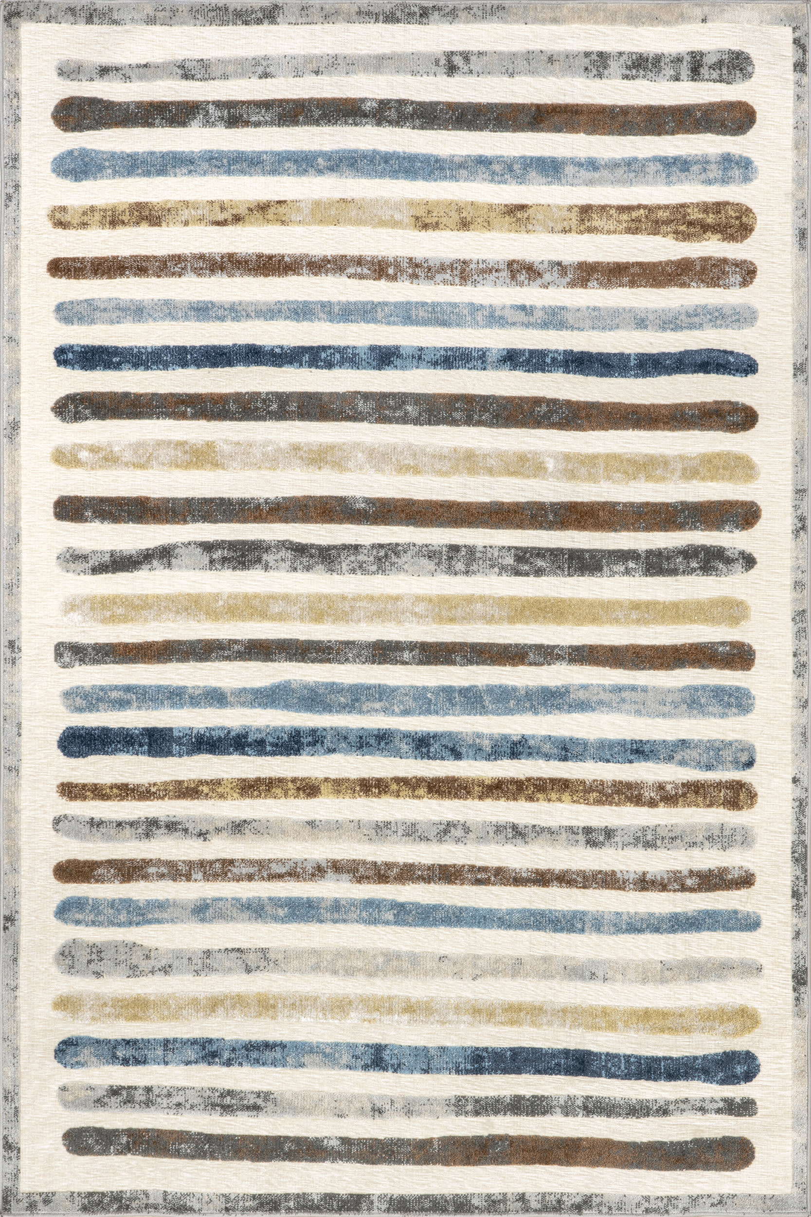 Rubie Kids Washable Striped Rug | Multicolor