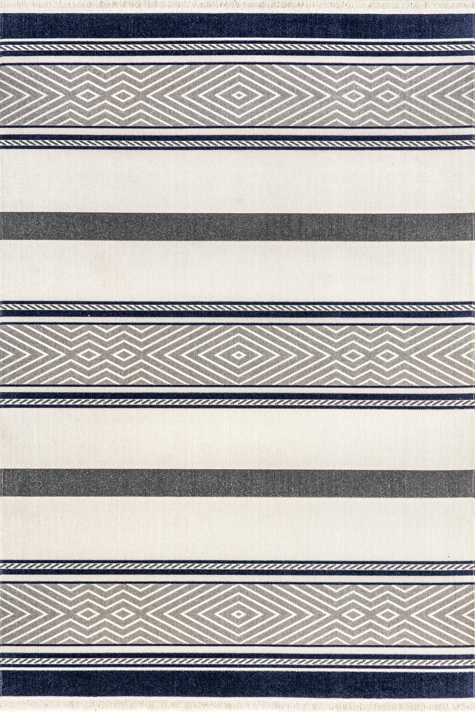 Junina Striped Indoor/Outdoor Rug | Blue Grey