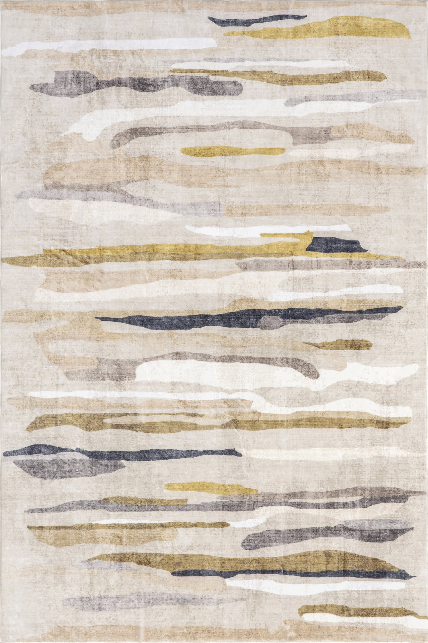 Kailee Watercolor Strokes Washable Rug | Beige