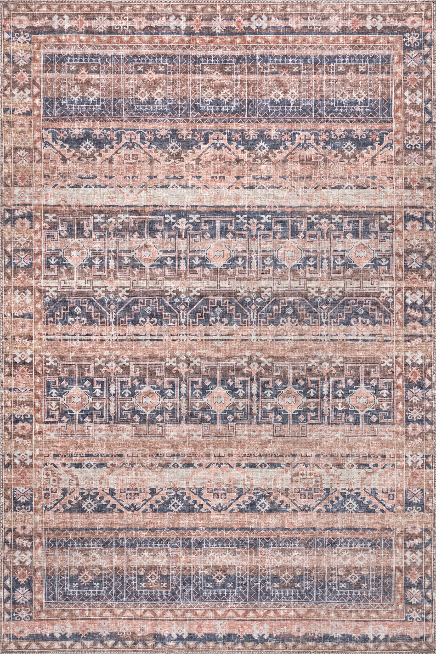 Katrina Washable Distressed Rug | Grey