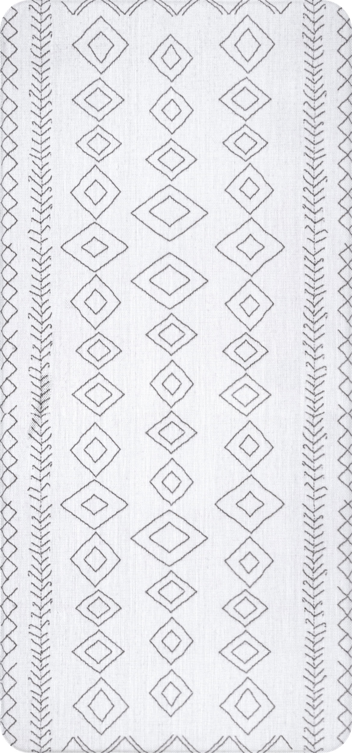 Moroccan Diamonds Printed Anti-Fatigue Mat | Light Grey