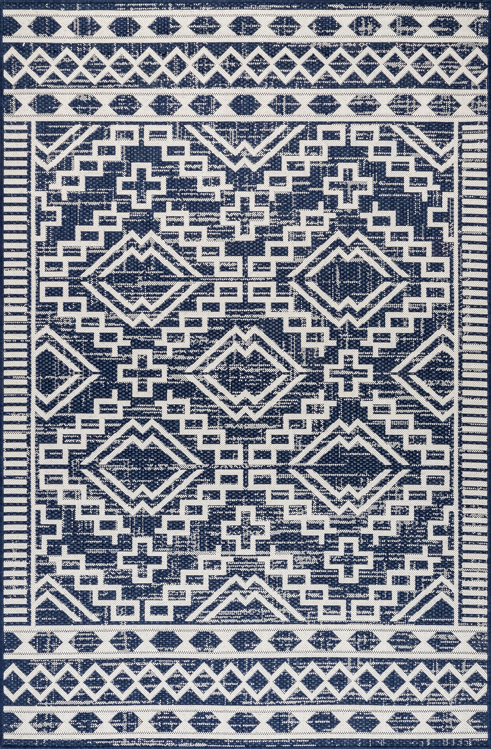 Moroccan Diamond Indoor/Outdoor Rug | Blue