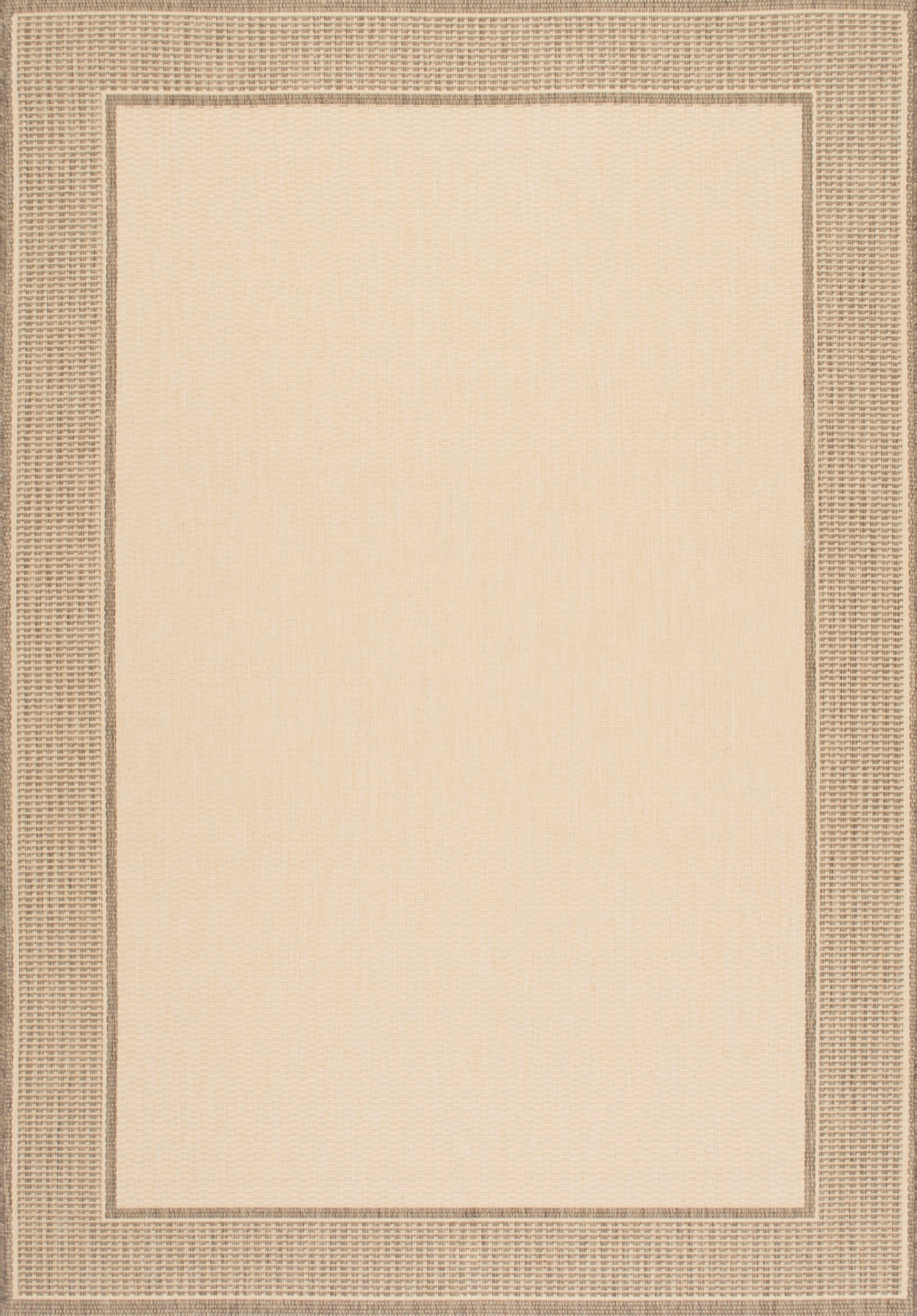 Monochrome Bordered Indoor/Outdoor Rug | Beige