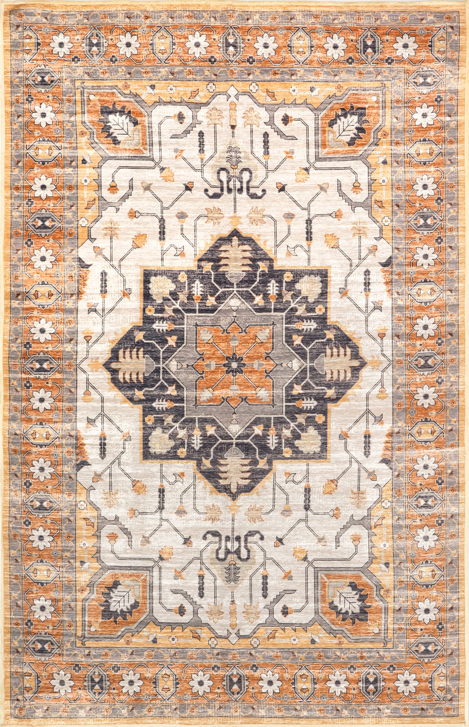 Dahlia Washable Faded Rug | Beige