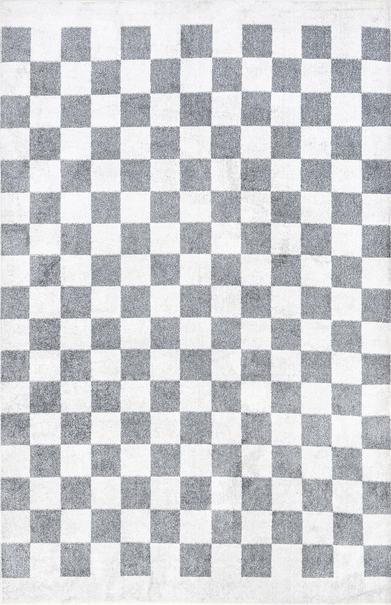Carina Colorful Checkered Washable Rug | Grey