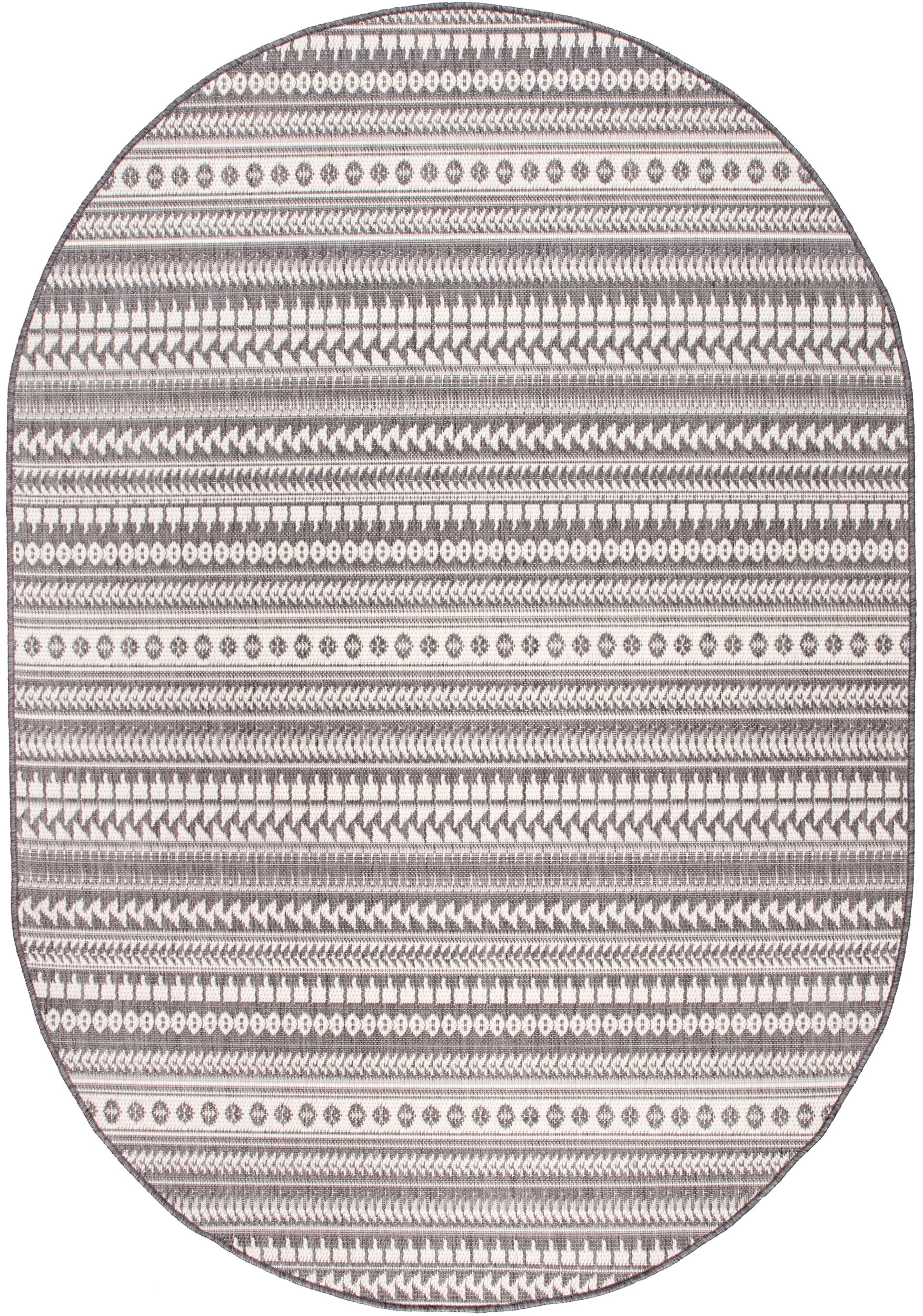 Aztec Bands Indoor/Outdoor Rug | Grey