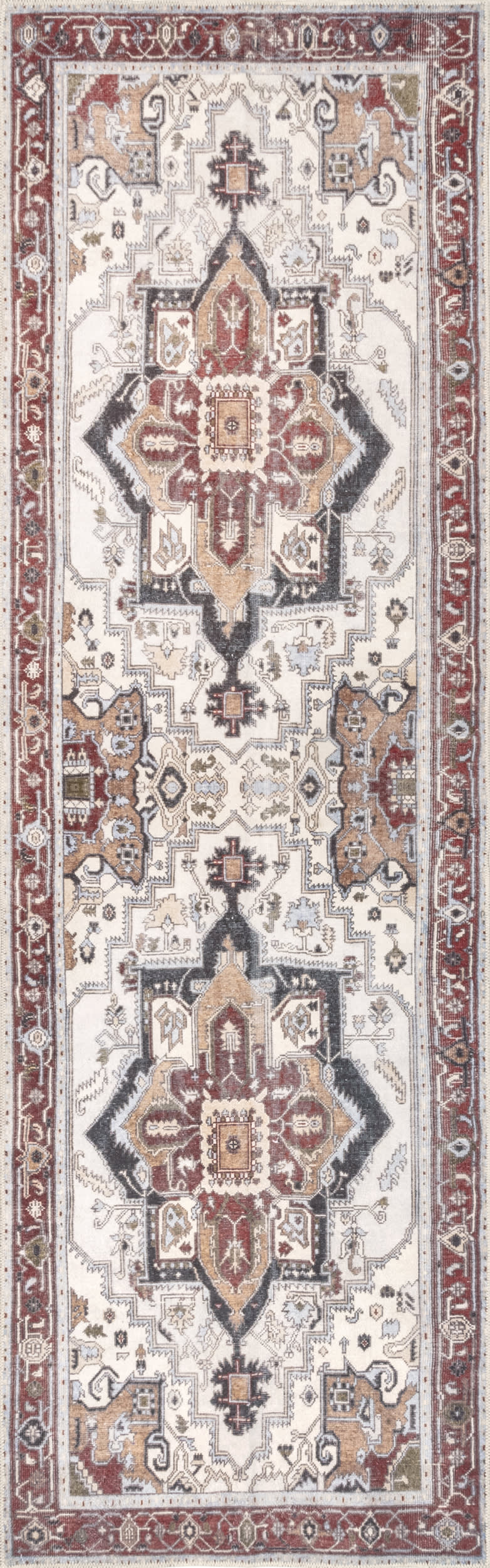 Bloom Medallion Washable Rug | Rust