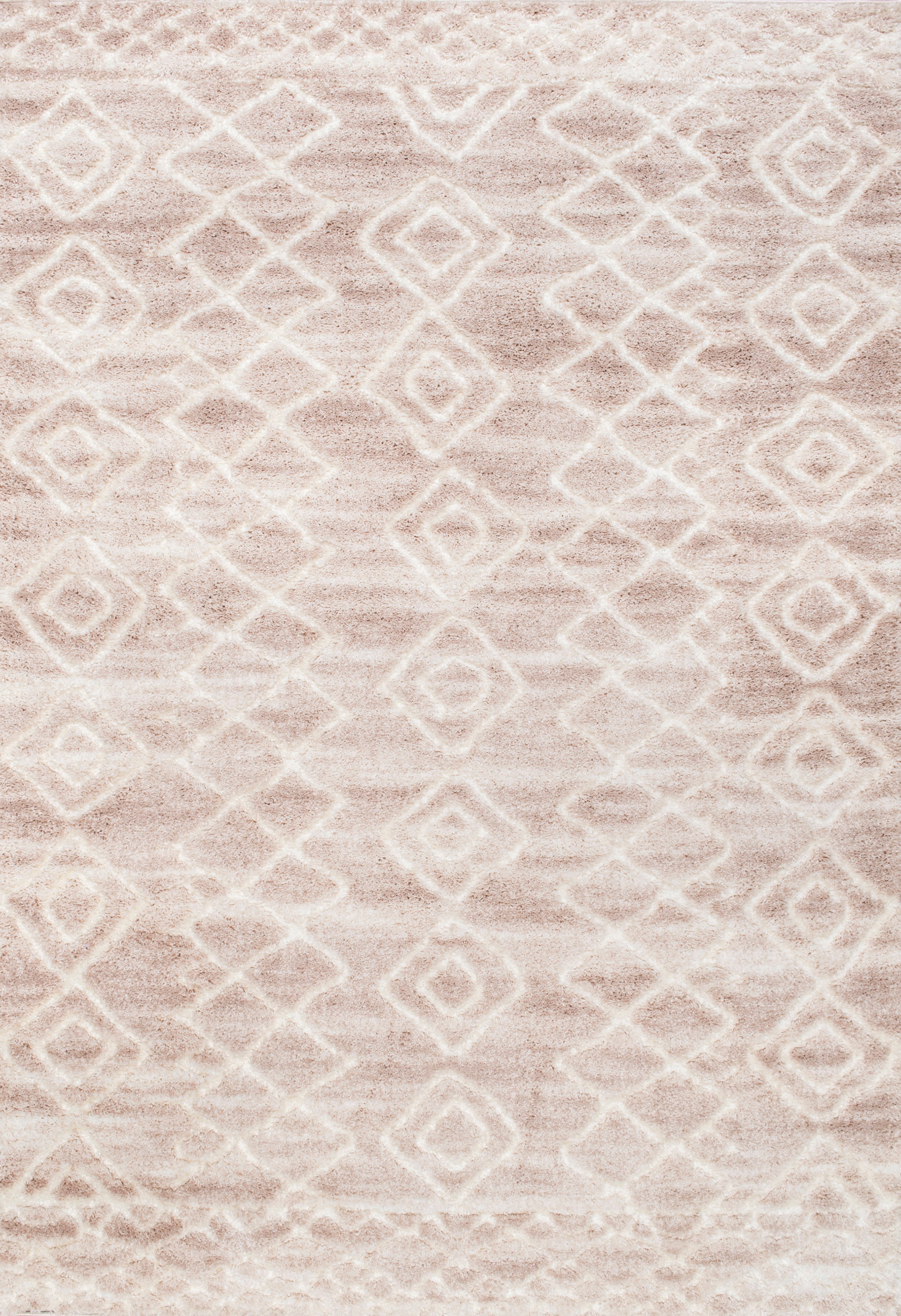 Carved Moroccan Diamonds Rug | Light Beige