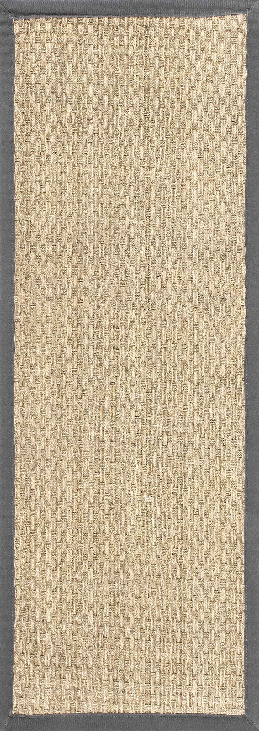 Checker Weave Seagrass Rug | Dark Grey
