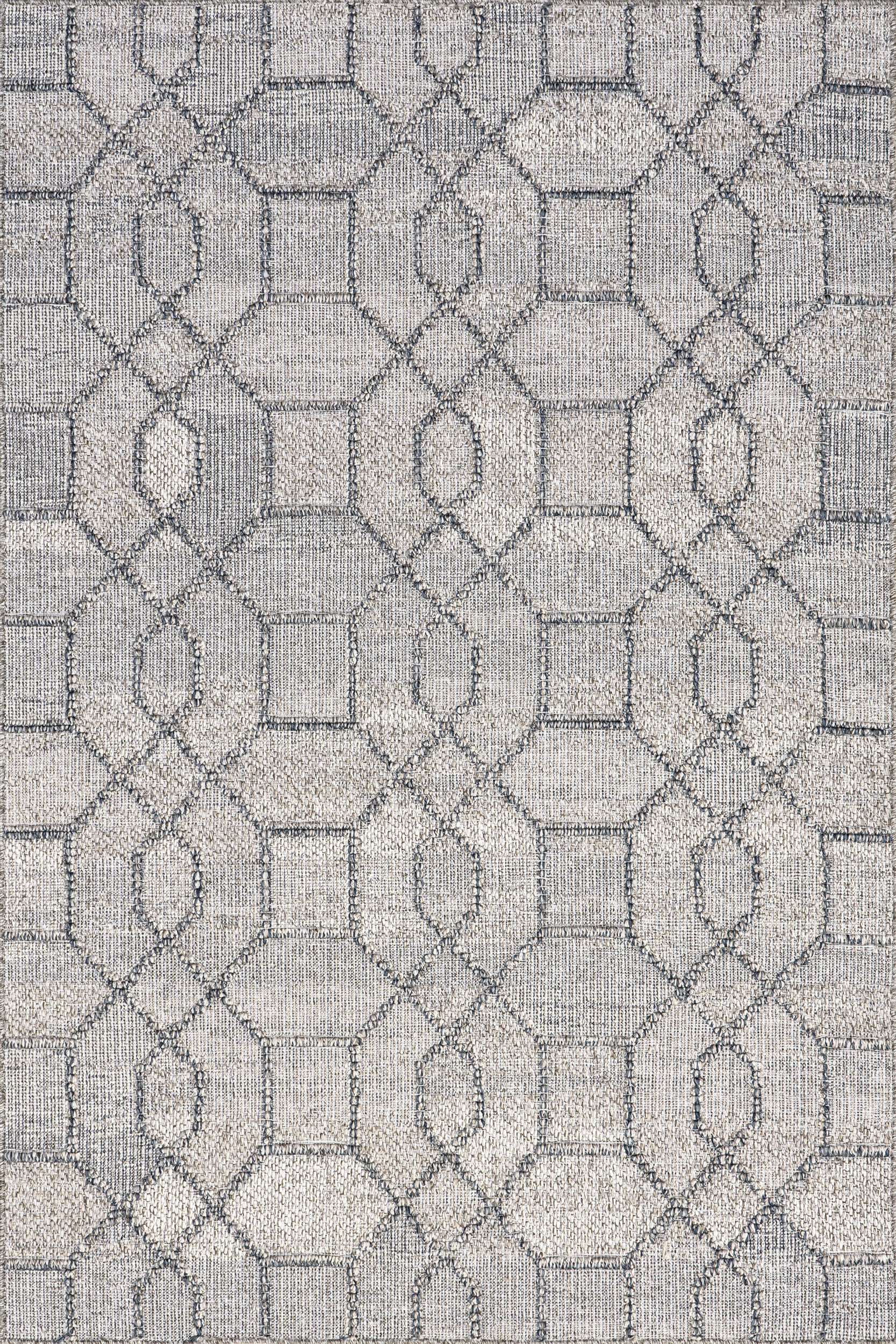 Aleah Honeycomb Indoor/Outdoor Rug | Light Grey