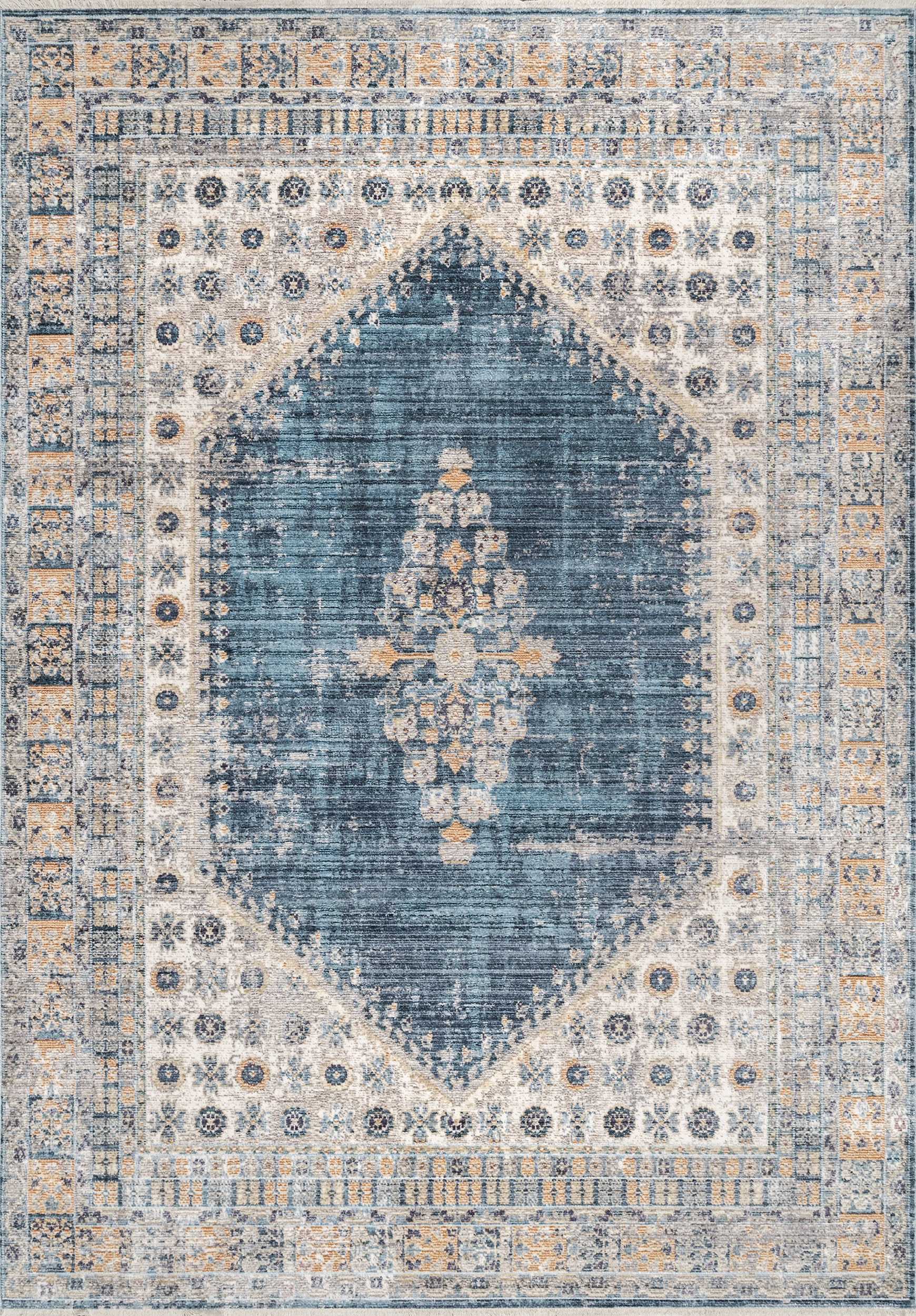Fade Bouquet Medallion Rug | Blue