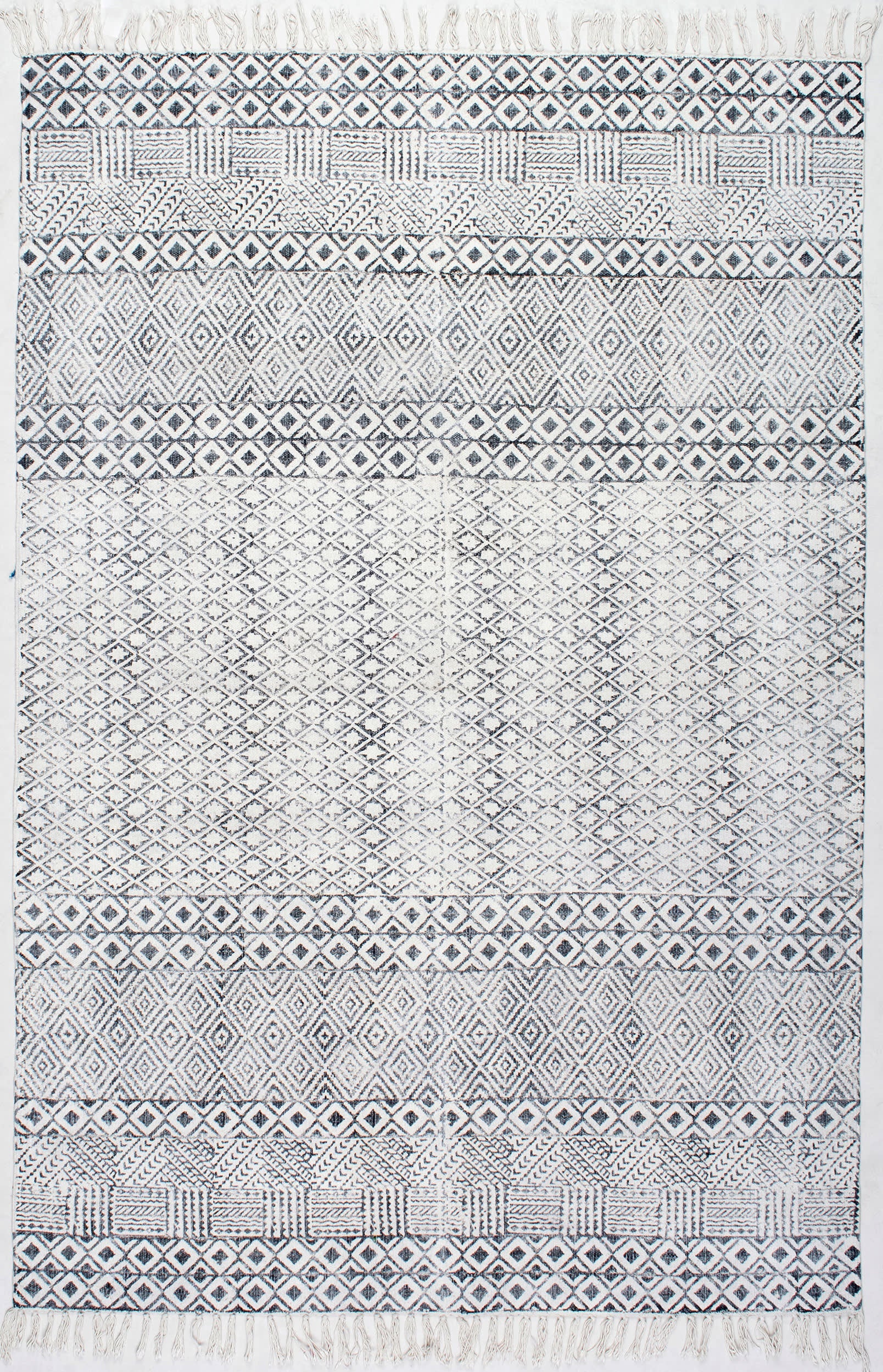 Cotton Banded Rug | Grey